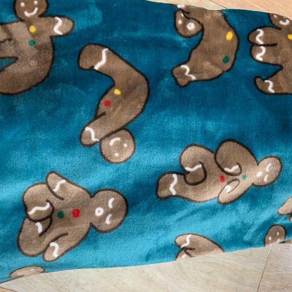 Christmas Gingerbread Man Plush Yoga Throw Plush Oversized Blanket Holiday brown - Picture 7 of 9